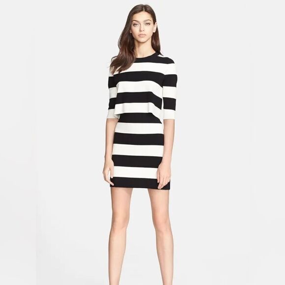 Women's Theory 'Prosecco' Crop Sweater Black/Ivory - Picture 2 of 6